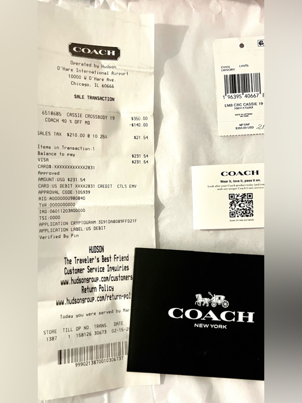 New Unused Coach Cassie Crossbody 19
White/cream croc-embossed leather - Picture 10 of 10